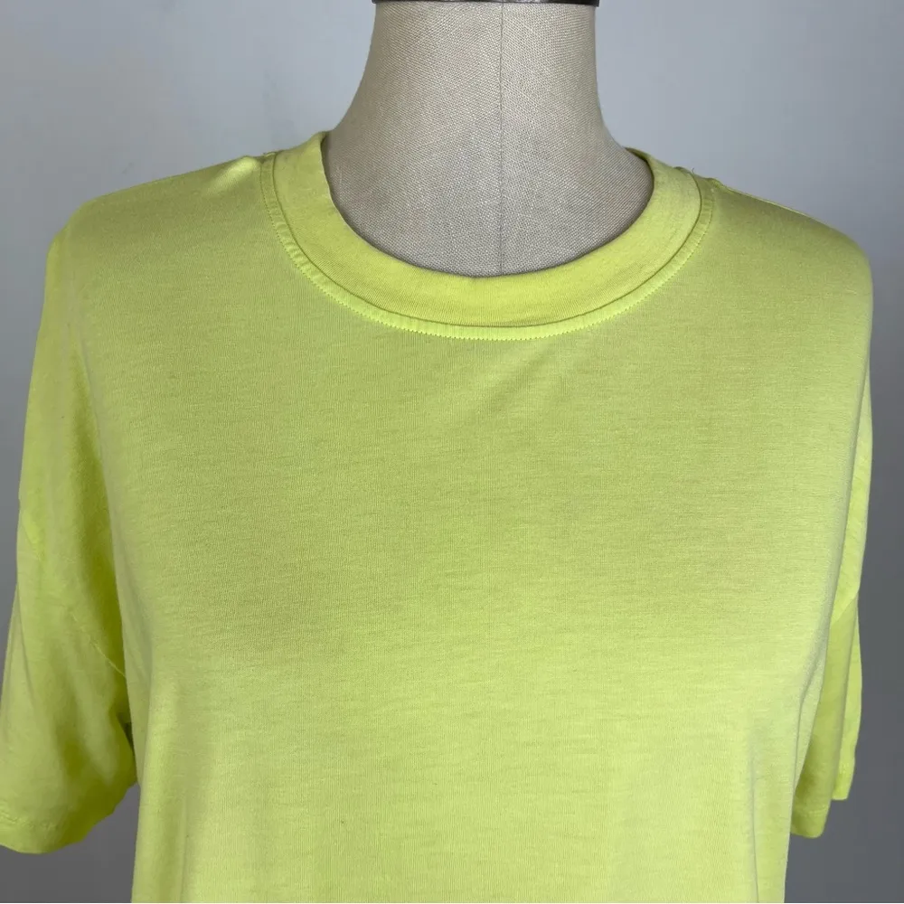 Girlfriend Collective Neon Yellow Crew Neck Tee - Image 3
