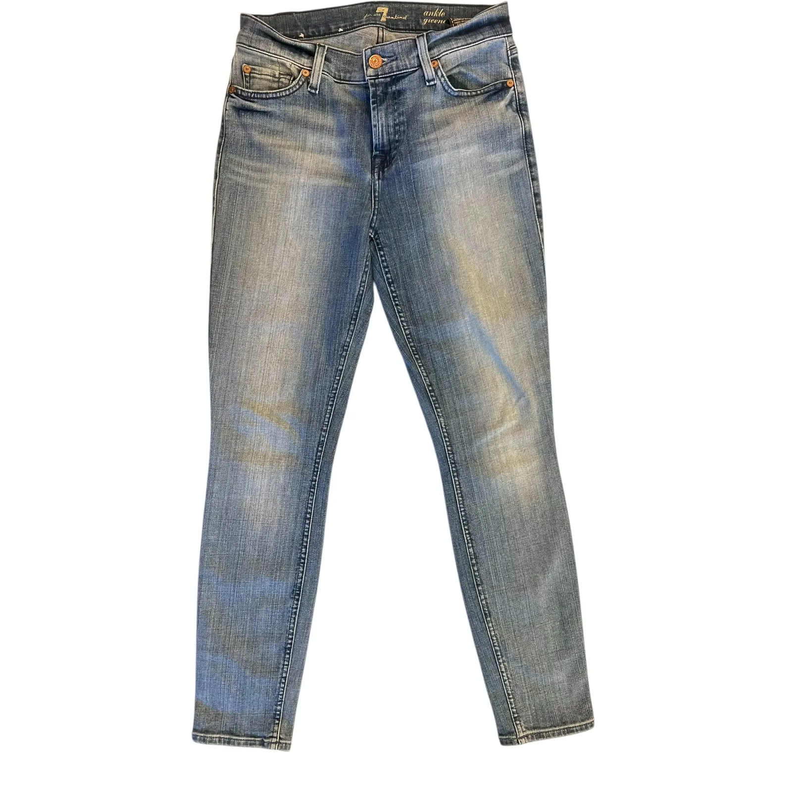 7 For All Mankind 7FAMK Ankle Gwenevere Skinny Jeans Denim Size‎ 25 Stretch - Image 2