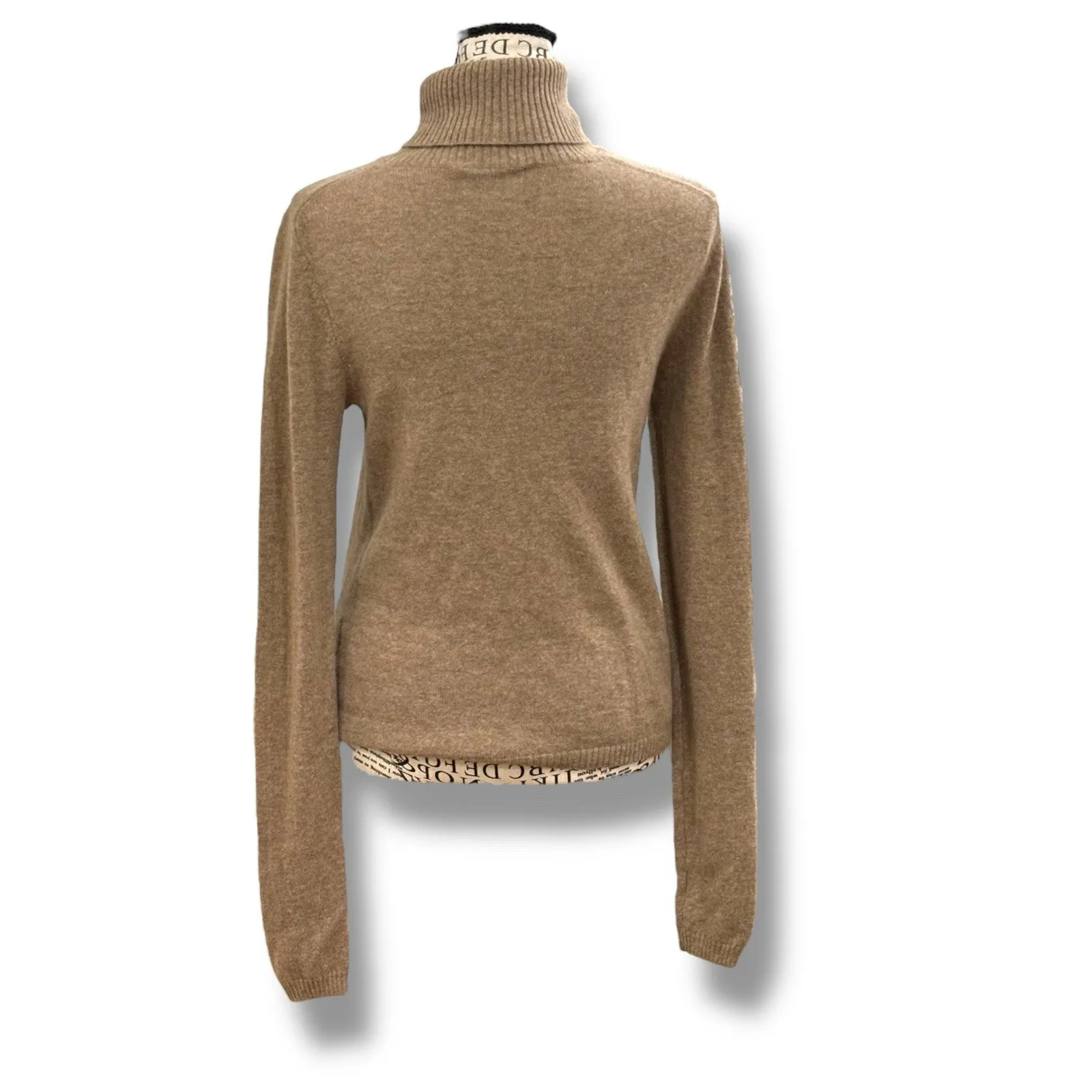 Gentle Herd Women’s Size S Tan 100% Cashmere Turtleneck Sweater Preppy Classic - Image 5