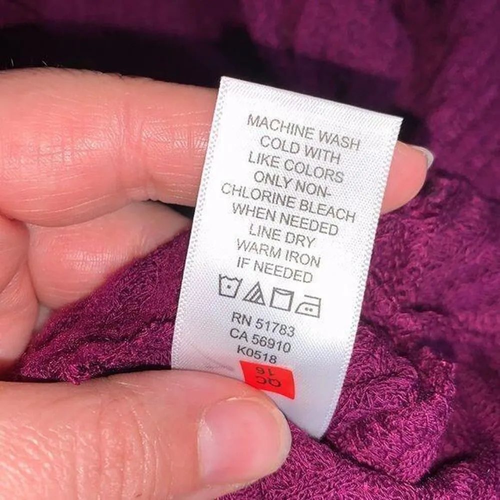 Maurices Womens Cardigan Sweater Waffle Knit Oversized Button Down Plum Purple - Image 9