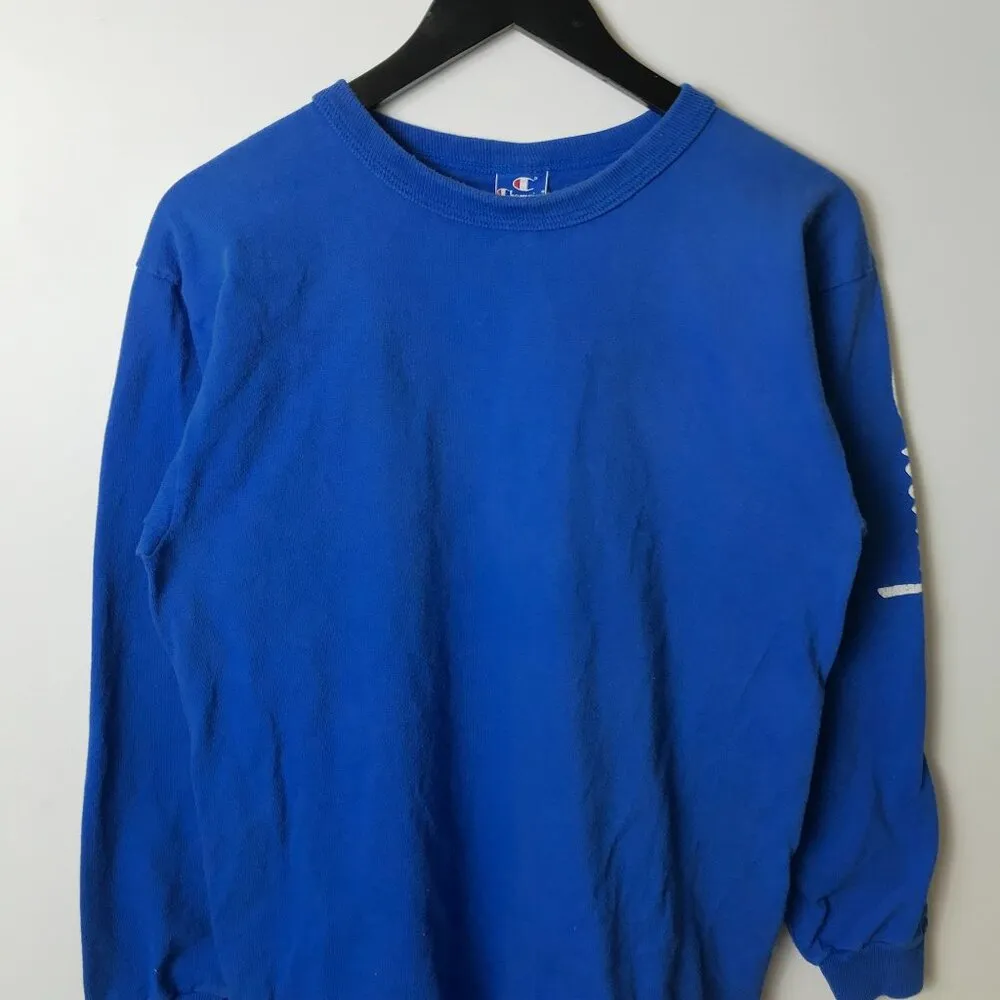 Champion T Shirt Vintage 90s Blue Medium M Graphic Tee - Image 14