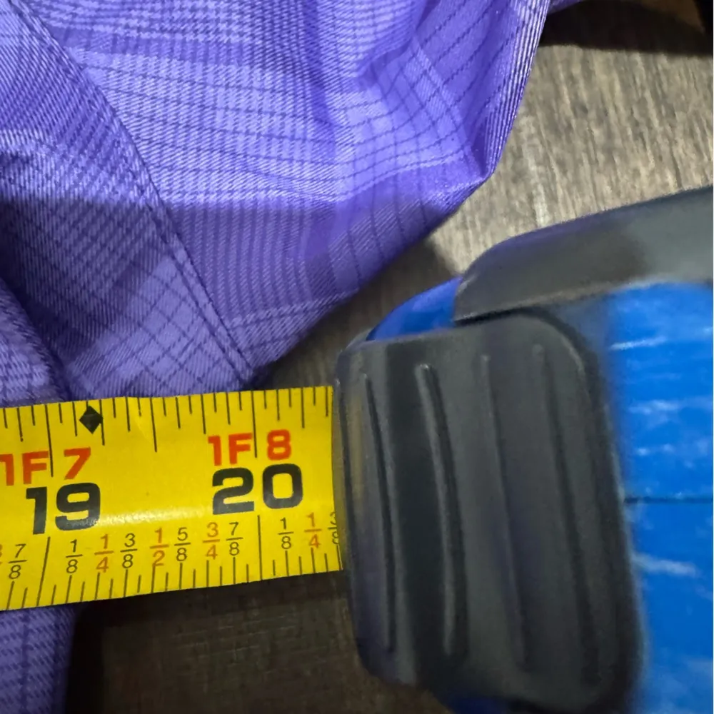 L.L. Bean Purple Plaid Hooded Rain Jacket Size M Waterproof Zip Up Size M - Image 13