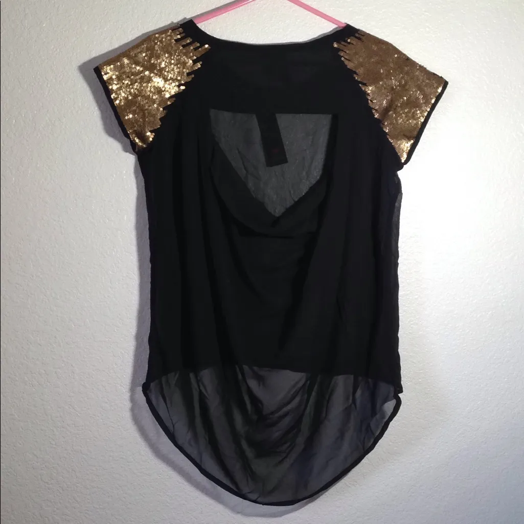 FINAL MARKDOWN Ladies' NWT Fun & Flirt Sheer Sequined Top (L) - Image 8
