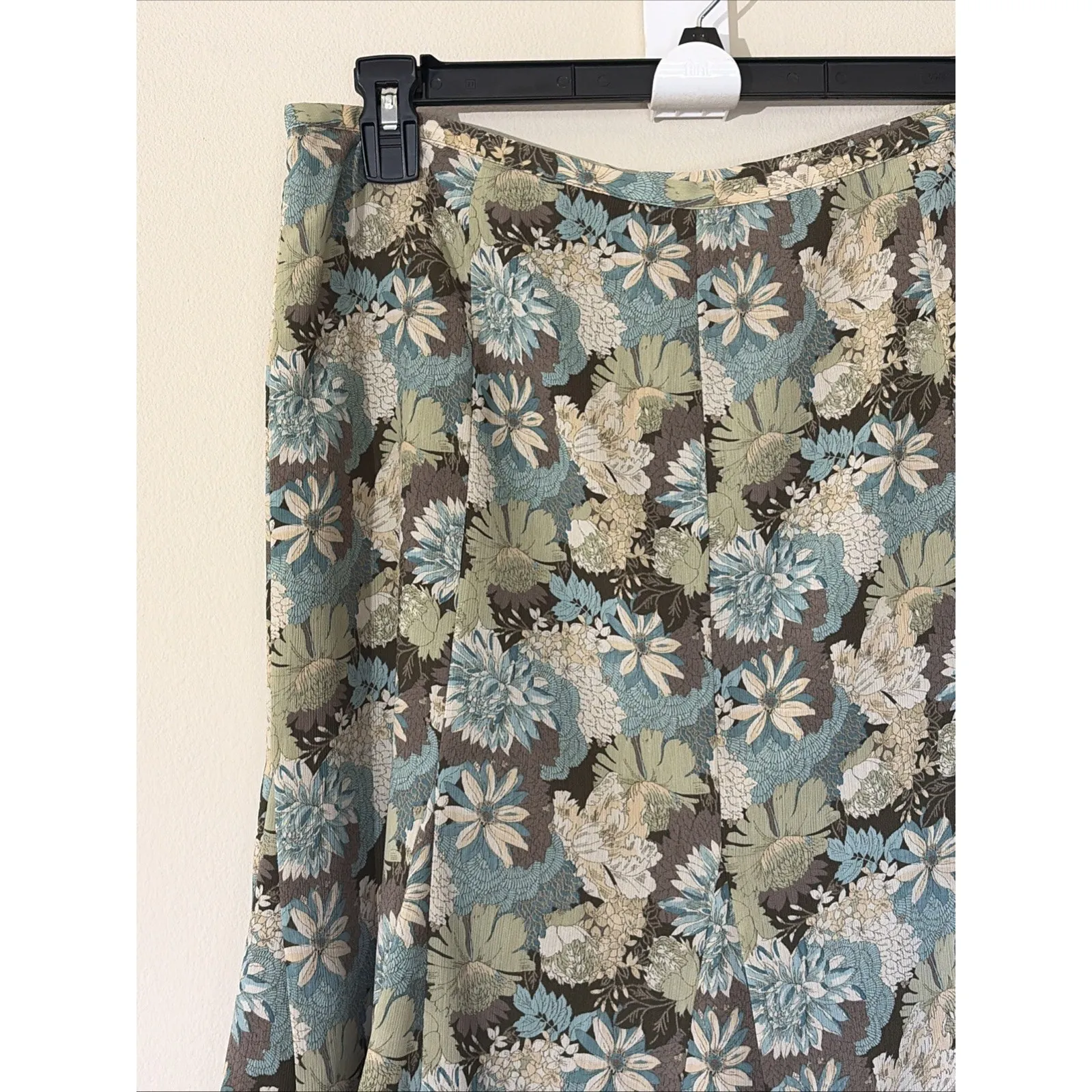 Axcess Liz Claiborne Allover Floral Flower Boho Cottagecore Aline Skirt Women 12 - Image 4