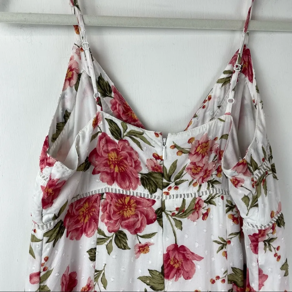 American Eagle Sz 2 White Floral Wide Leg Crop Jumpsuit Swiss Dot Boho - Image 11