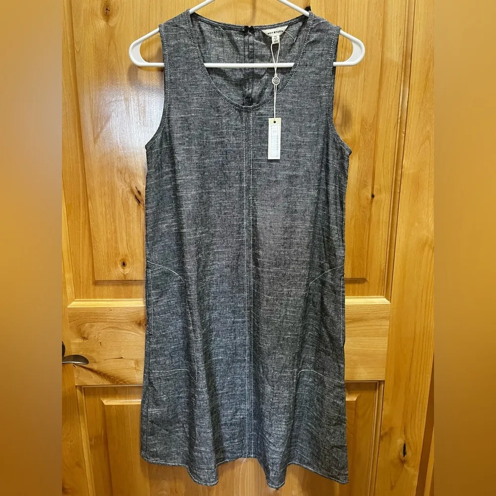 Max Studio  sleeveless linen dress w/pockets: Size XS, NWT - Image 2