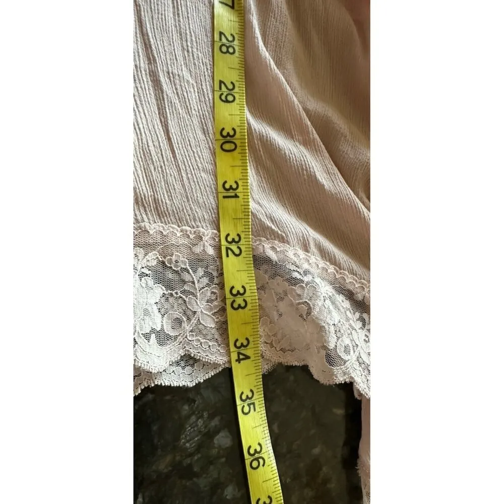 Free People Sheer Lace Panel Dress Boho  Fairy Balletcore Coquette  Sz M READ - Image 8