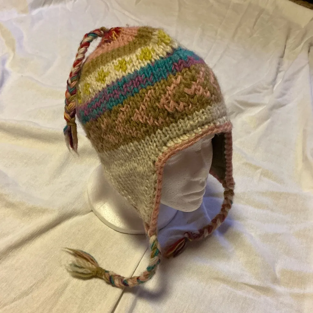 Hippie chic wool ear flap hat - Image 11