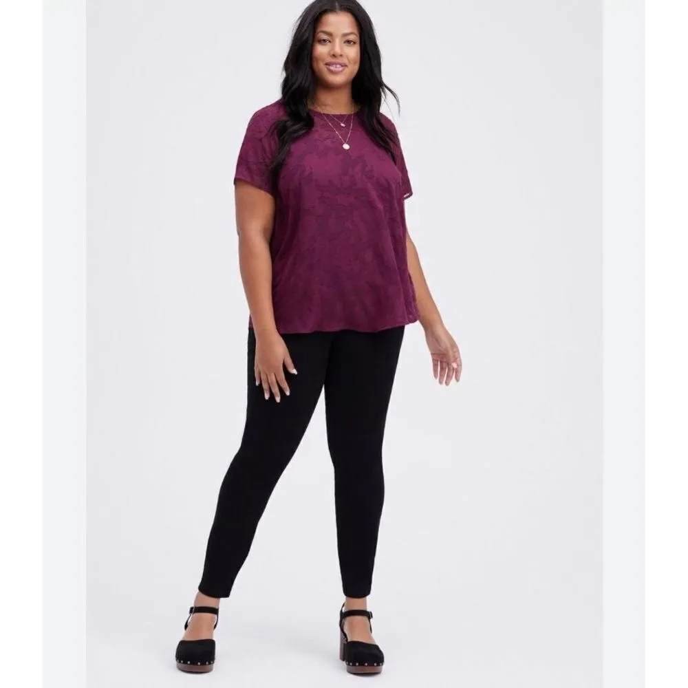 Torrid Abbey Chiffon clip floral violet flowy 4x top - Image 2