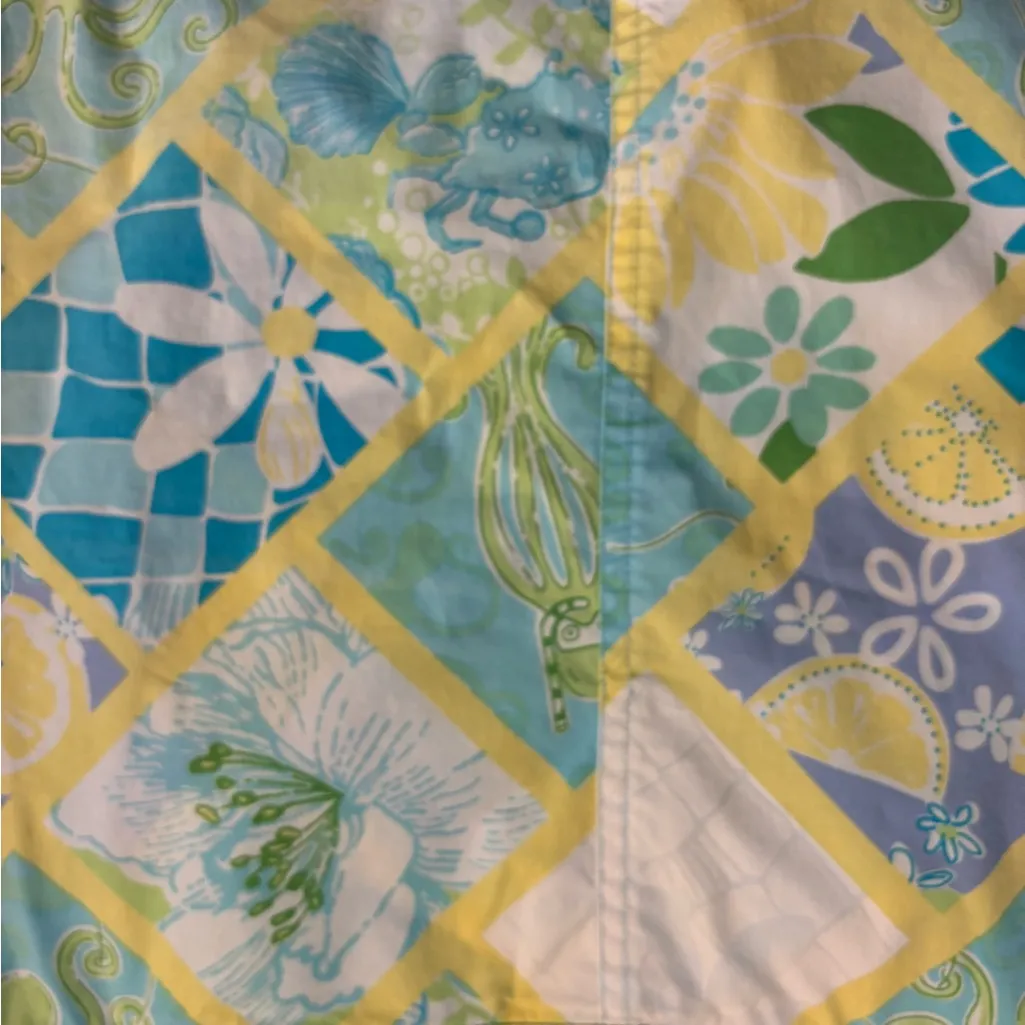 Vintage Lilly Pulitzer “Summer Day Patch” Skort – Size 12, Grosgrain Detail - Image 4