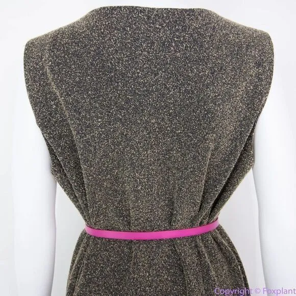 Vintage‎ Leslie Fay scoop neck sleeveless midi dress, size 16 Brown - Image 6