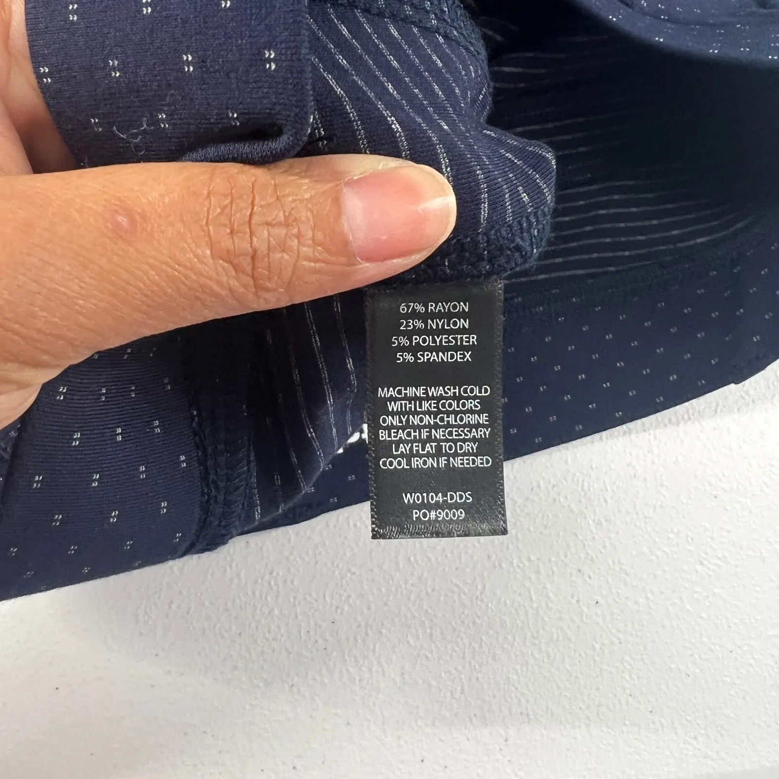 Betabrand DPYP Yoga Dress Pant Womens 2XL Navy White Polka Dot Dot Bootcut - Image 10