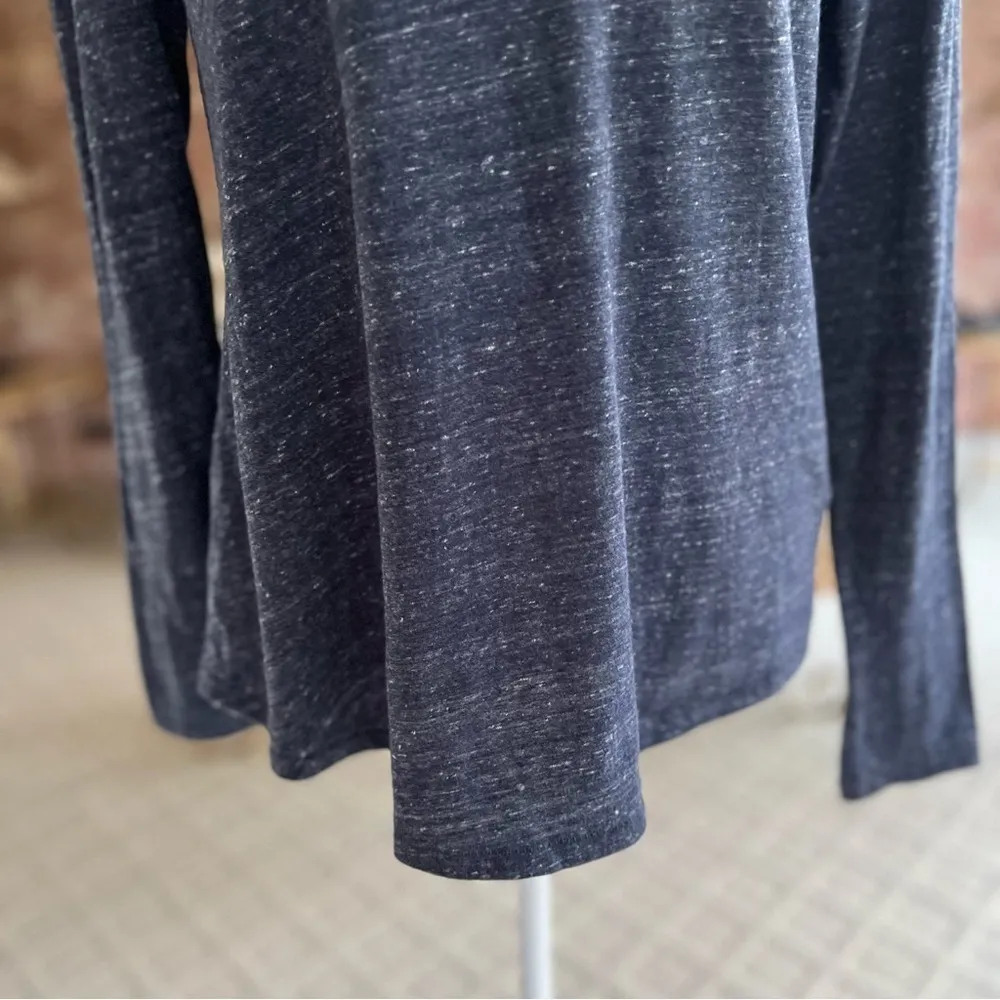 Sonoma Everyday Top Blue Heathered Tee Shirt S Casual Work Long Sleeve V-Neck - Image 3