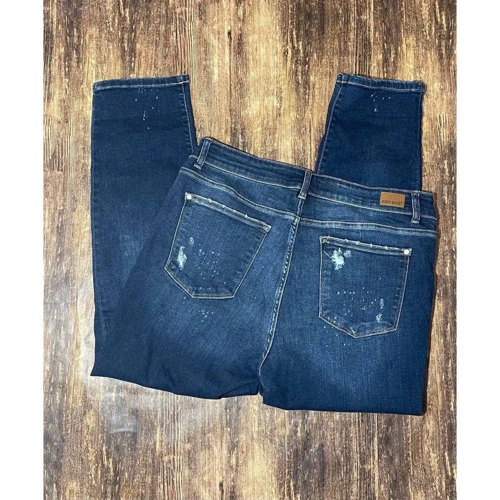 Judy Blue Bleach Splatter Distress Boyfriend Fit jeans size 18w - Image 4