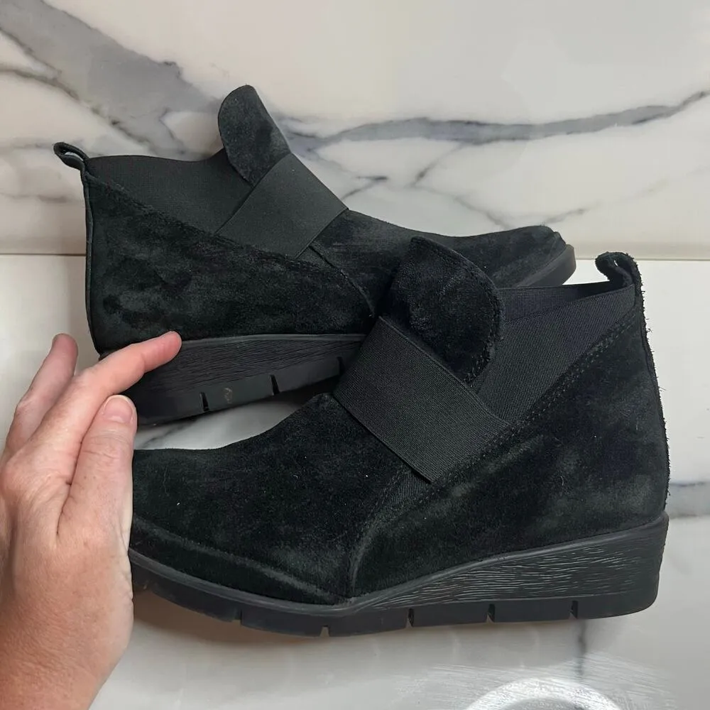 Bjorndal 302849 Women's Black Leather Pull-On Comfort Wedge Pam Boots Sz 8 - Image 7