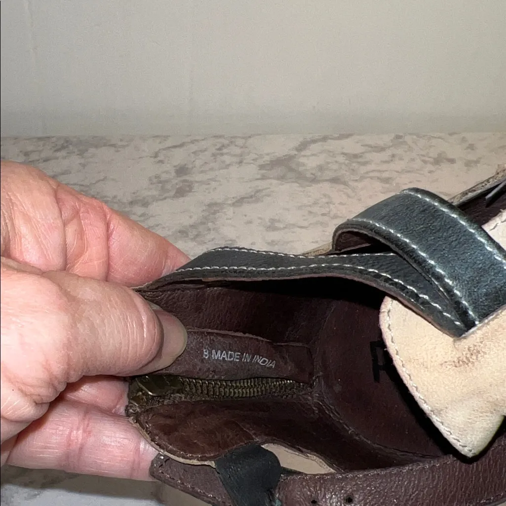 Roan Stylish Tan Leather Sandals Size 8 - Image 6