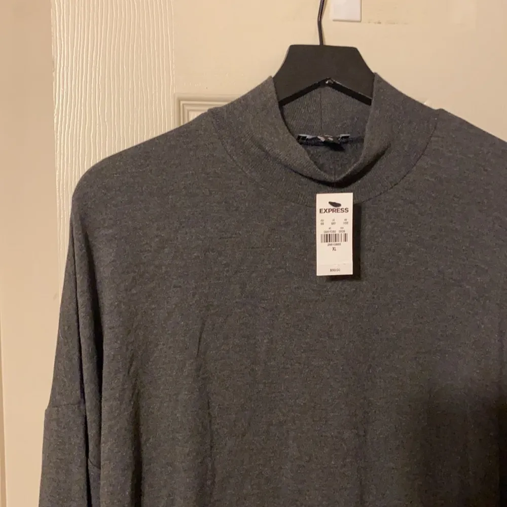 NWT Express heathered cinched mock neck cozy sweatshirt, XL - Image 6