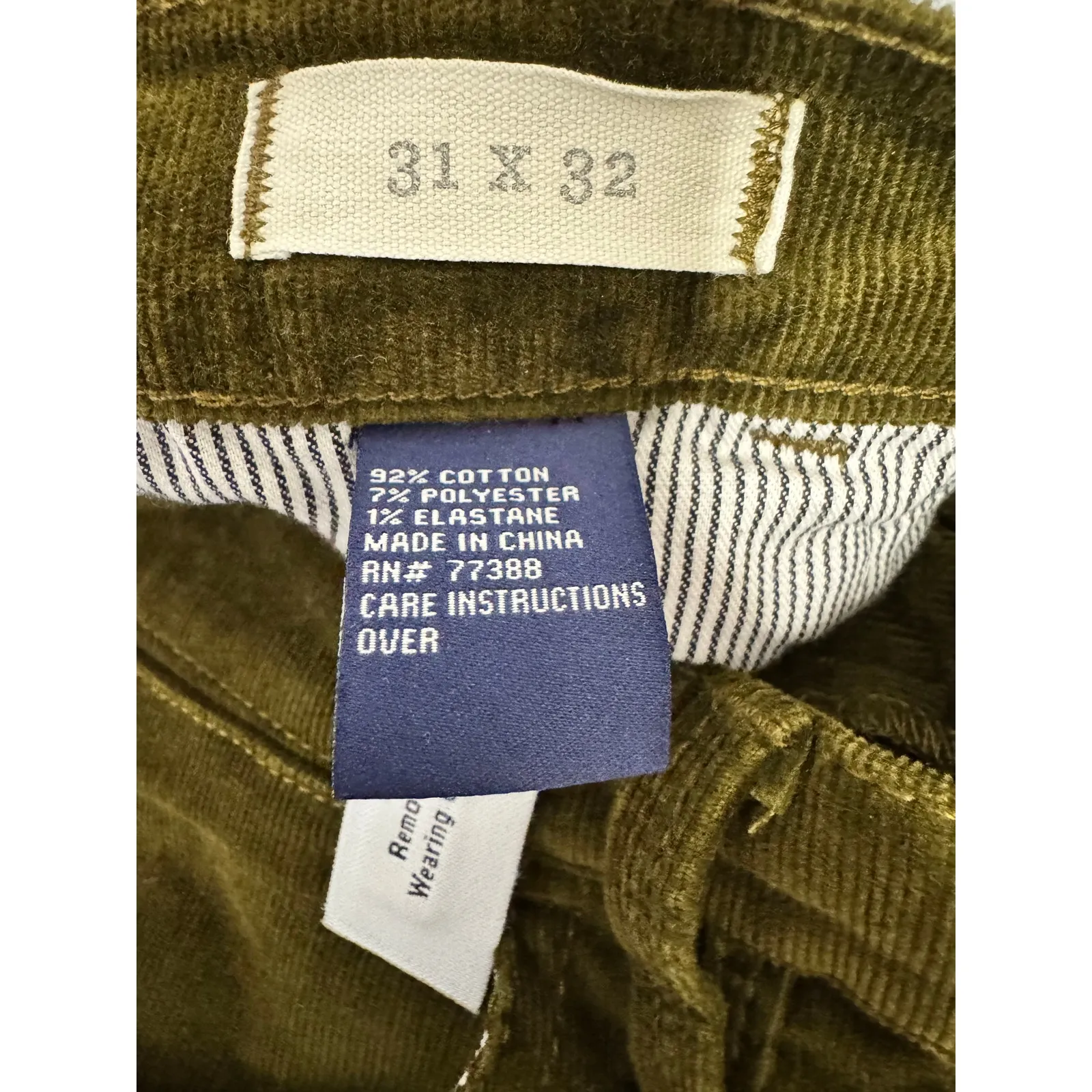 Madewell Classic Straight Jeans Corduroy Edition 03605 Size 31X32 NEW Green - Image 5