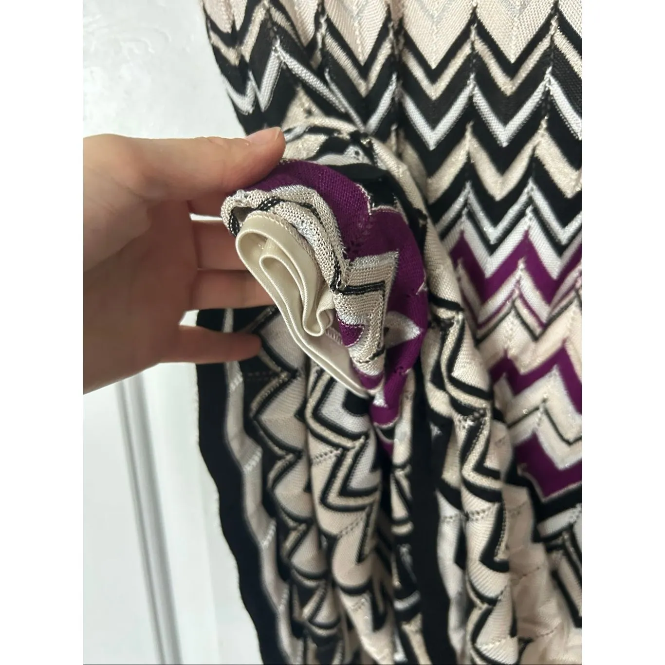 White House Black Market Chevron Maxi long Skirt Purple Black size XS Y2K like - Image 5