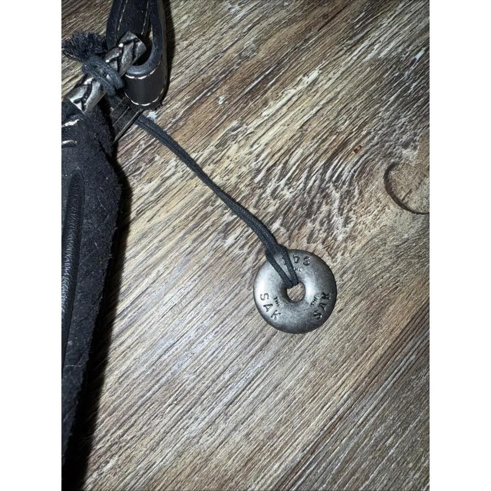 The Sak Boho Hippie Black Leather Equestrian Western Shoulder Hobo Y2K Bag - Image 8