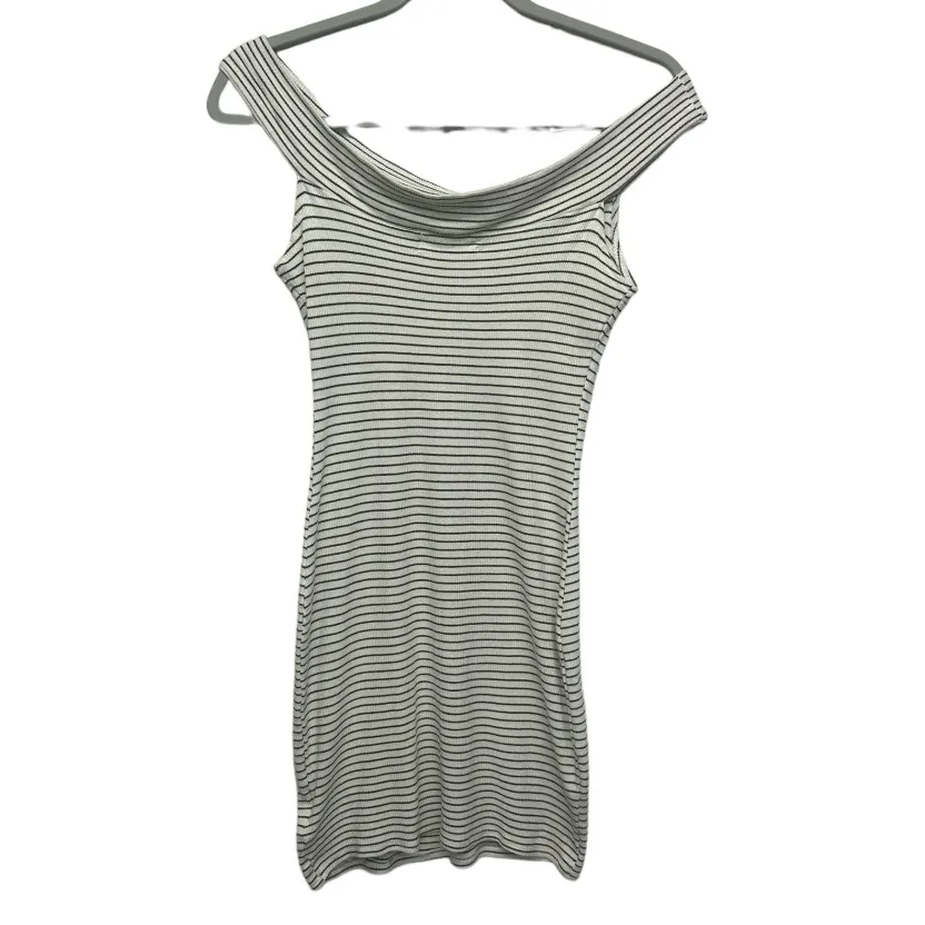 Urban Outfitters UO B& W Striped Stretchy Bodycon Off Shoulder Dress Size S‎ - Image 5