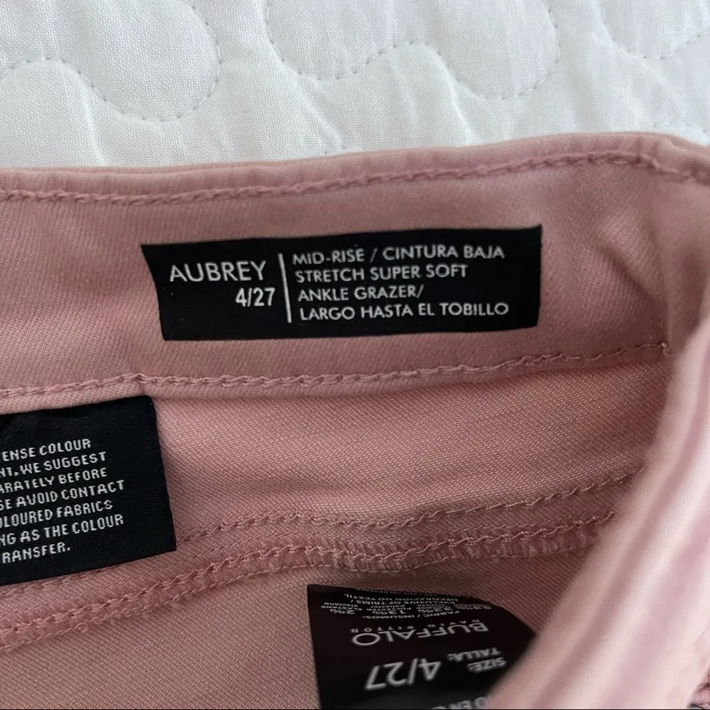 Buffalo David Bitton Aubrey pink stretch mid rise ankle skinny jeans size 27 - Image 10