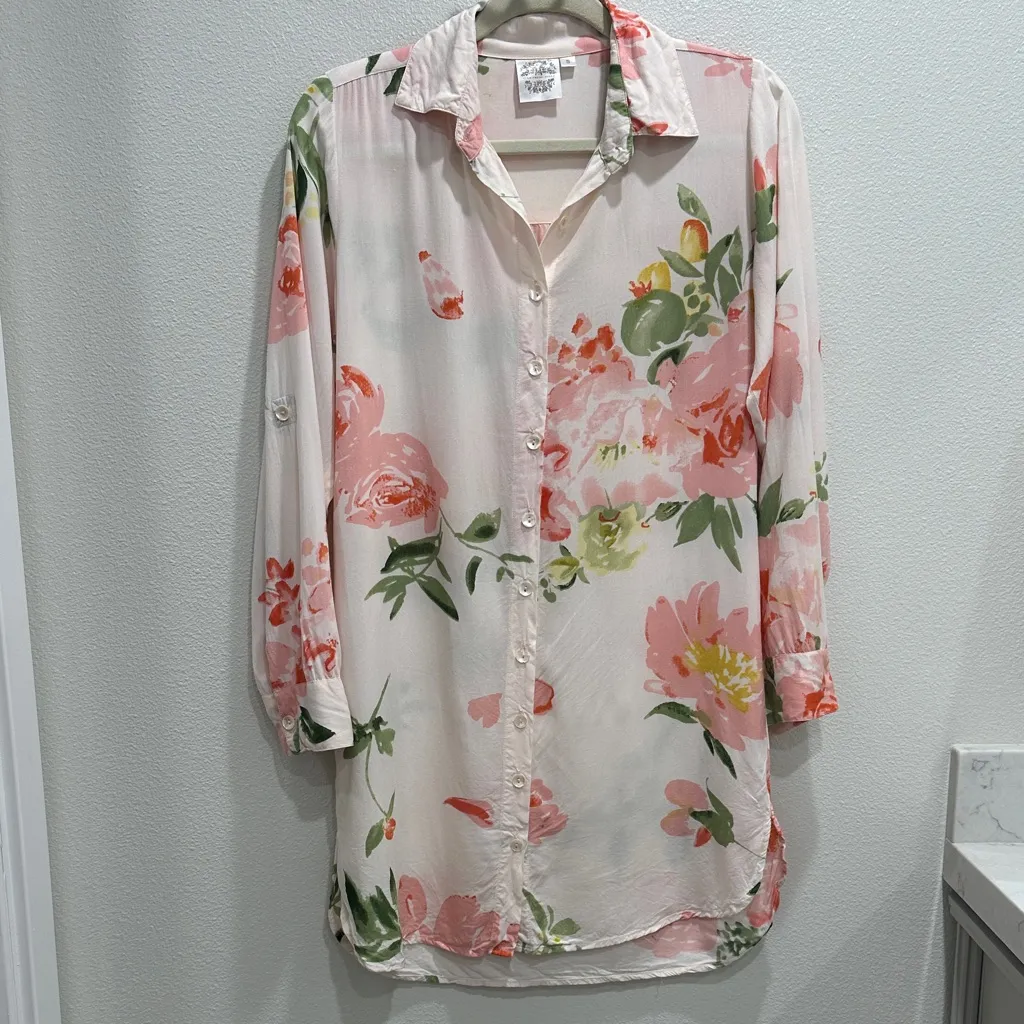 Plum Pretty Sugar Floral Sleep Shirt Pink - Image 2