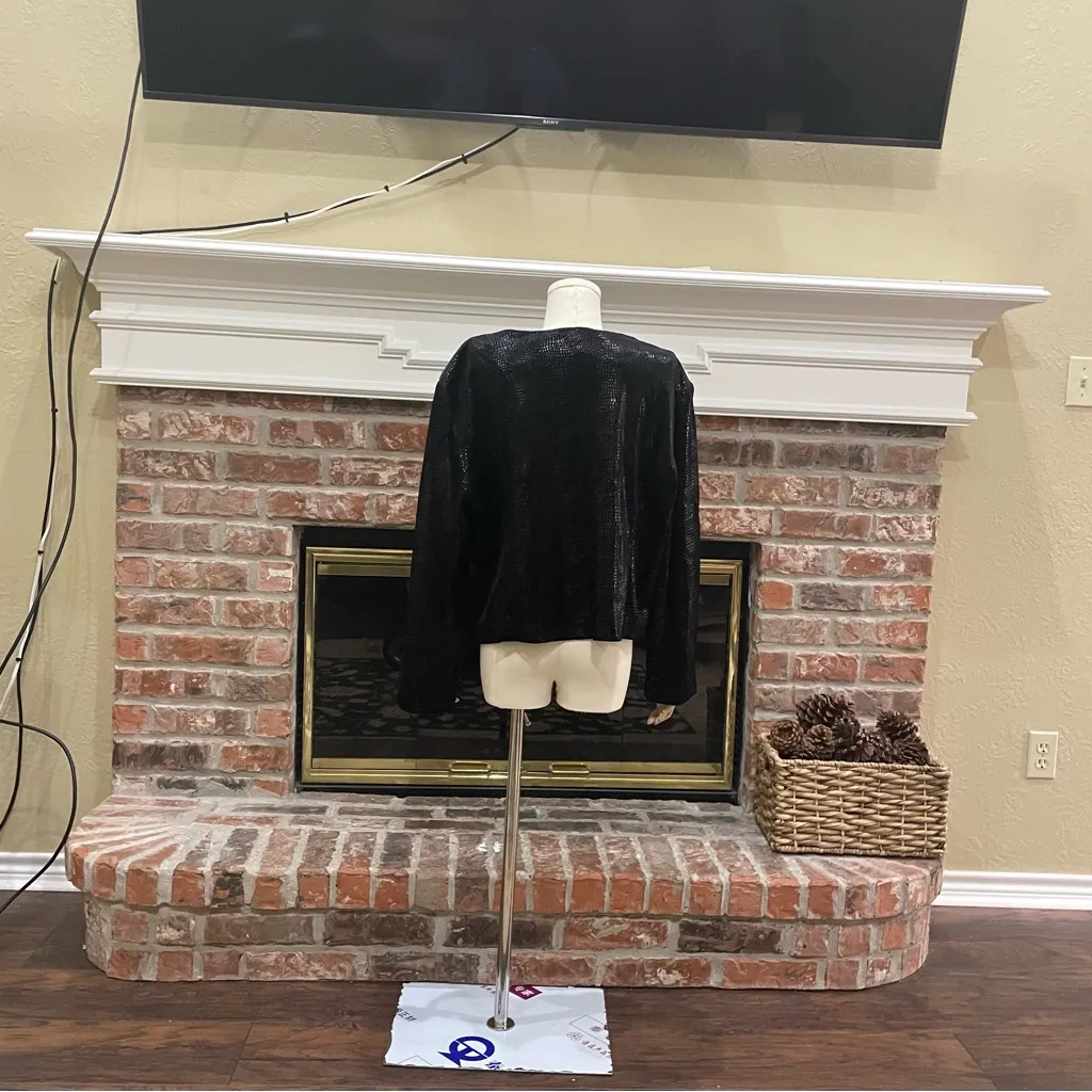 Citi Dress VTG 80s shimmery black croc print jacket / XL / Excellent condition - Image 10