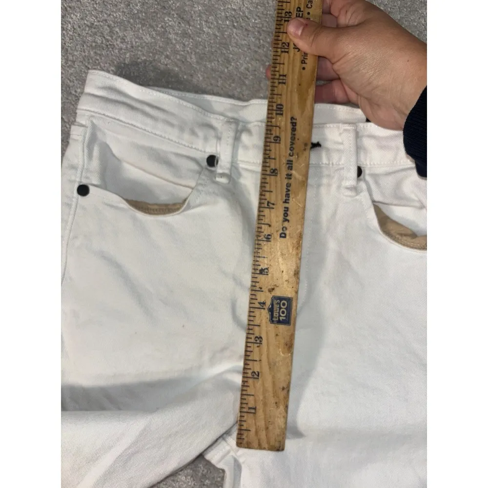 Rag&Bone Women's Raw Hem Dre Low Rise Slim Boyfriend Jeans in White-Size 25 - Image 9