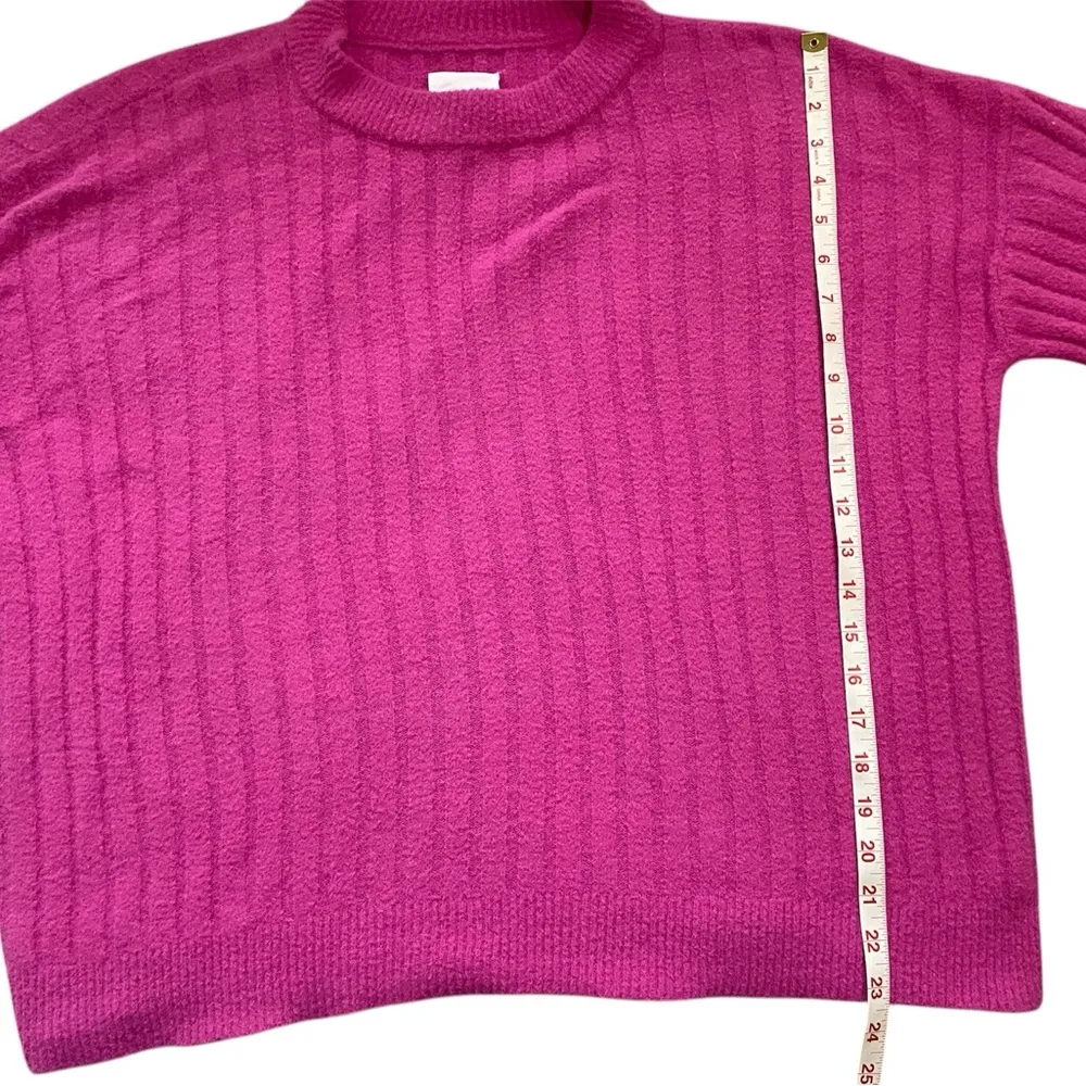 Aerie Hot Pink Buttercream Ribbed Long Sleeve Crewneck Sweater - Image 8