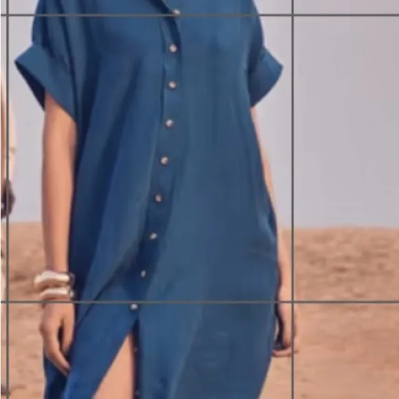 Maison 123 Cobalt Blue Nayaa Shirt Dress‎ XL - Image 8