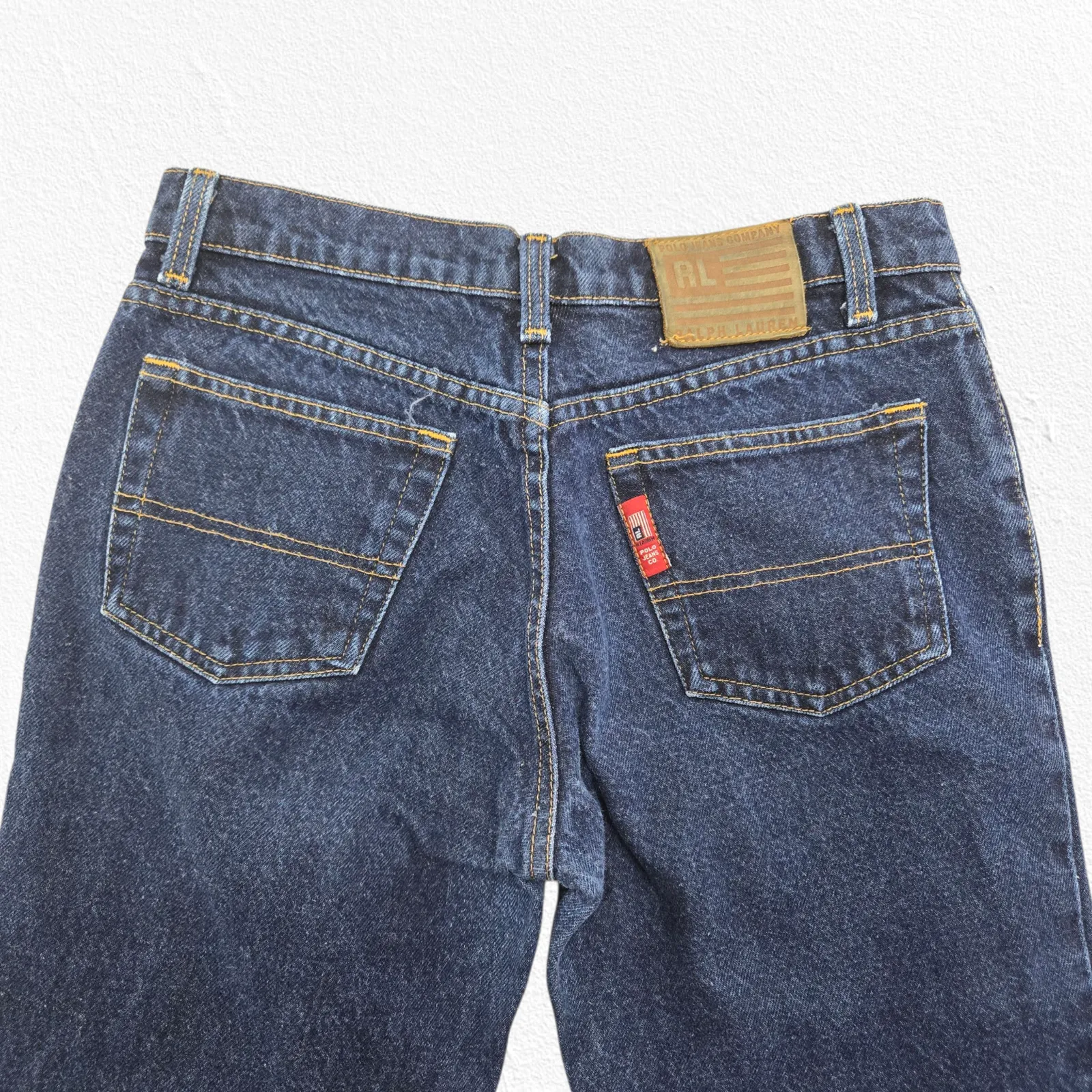 1990s Vintage Polo Ralph Lauren Saturday  Dark Wash Straight Leg Jeans Size 4 - Image 11