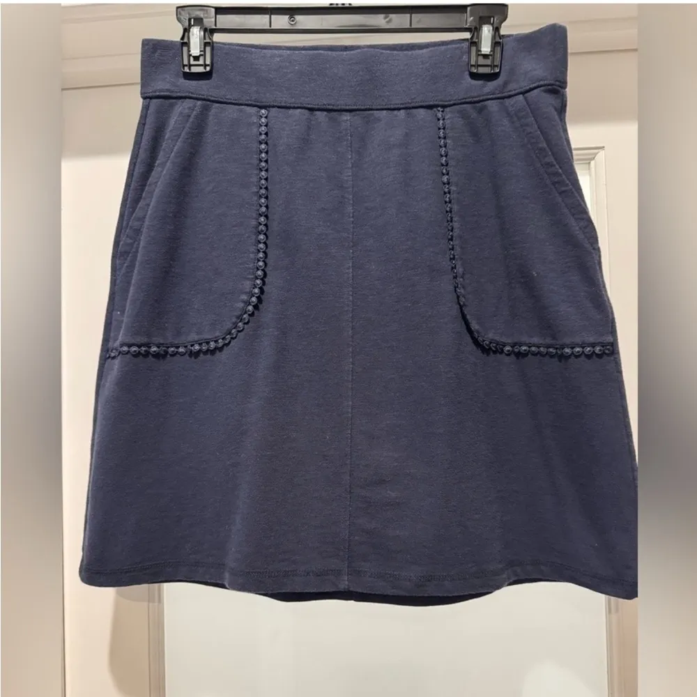 T by Talbots Navy Blue Mini Skirt Size M | Casual Knit Pocket Skirt - Image 2