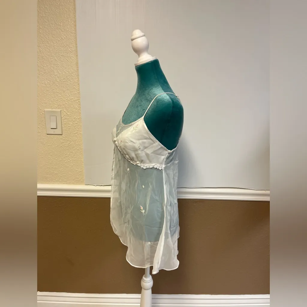 Vintage Sheer White Babydoll‎ Lingerie – Seductive Wear by Cinema Etoile Floral Size M - Image 2