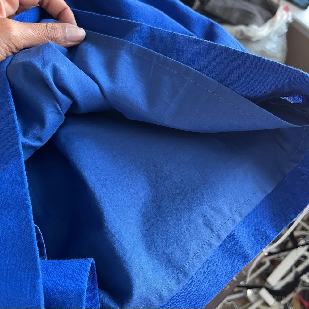 J.CREW FACTORY | Cobalt Blue Linen Blend Mini Skirt Sz 0 - Image 3