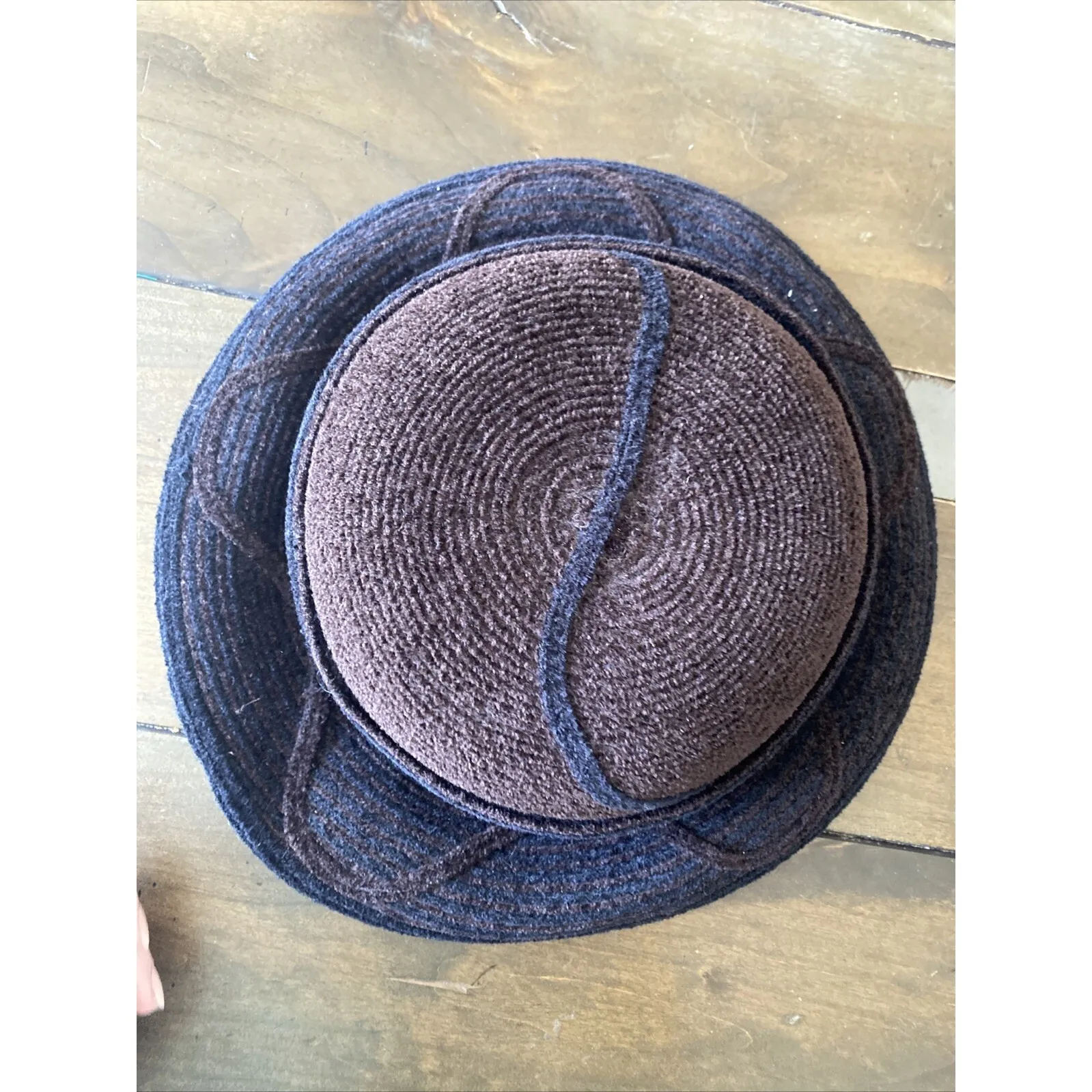 Diane Harty Miillinery Vintage Colorado Brown Chenielle Brim Hat Derby Quiet Lux - Image 4