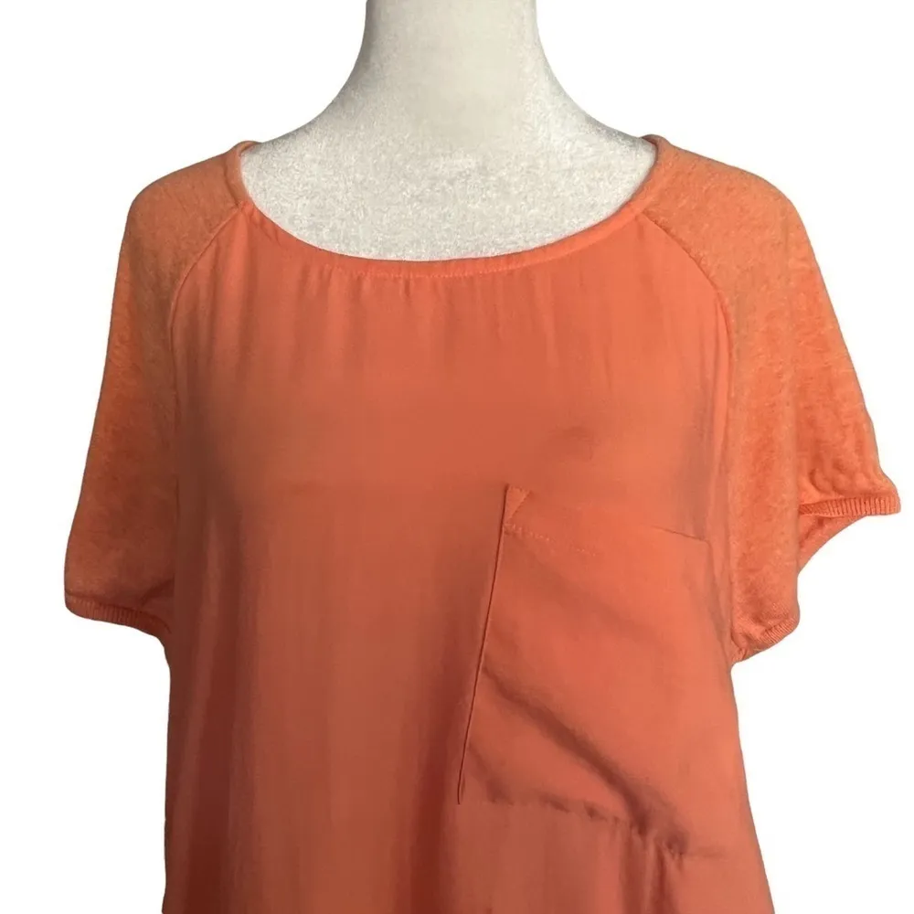 MOTH Peach Banded Sweater Shirt Orange Size L - Image 3
