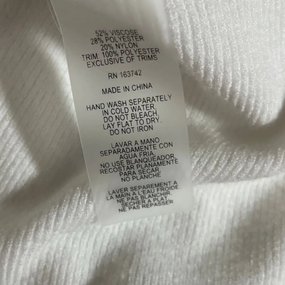 Liv Milano Women Sweater 1X Ivory Crochet Gem Flower Shoulder Cottagecore Whimsy White - Image 12