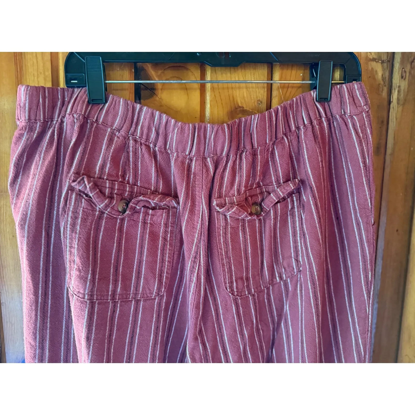 Maurice's Striped Sailor Pants‎ High Waist Button Accents Casual Size L - Image 4