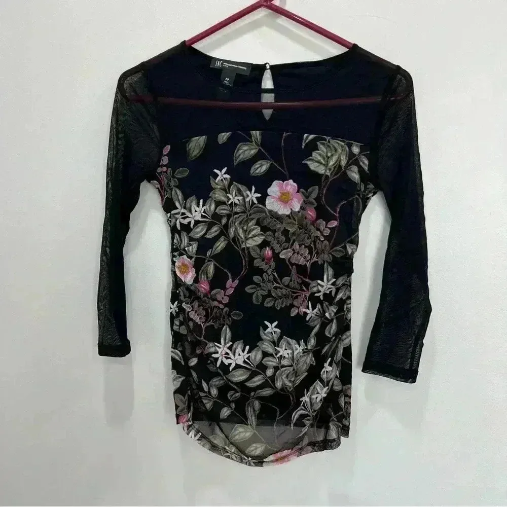 INC I.N.C. Petite Illusion-Yoke Top, size pp - Image 4