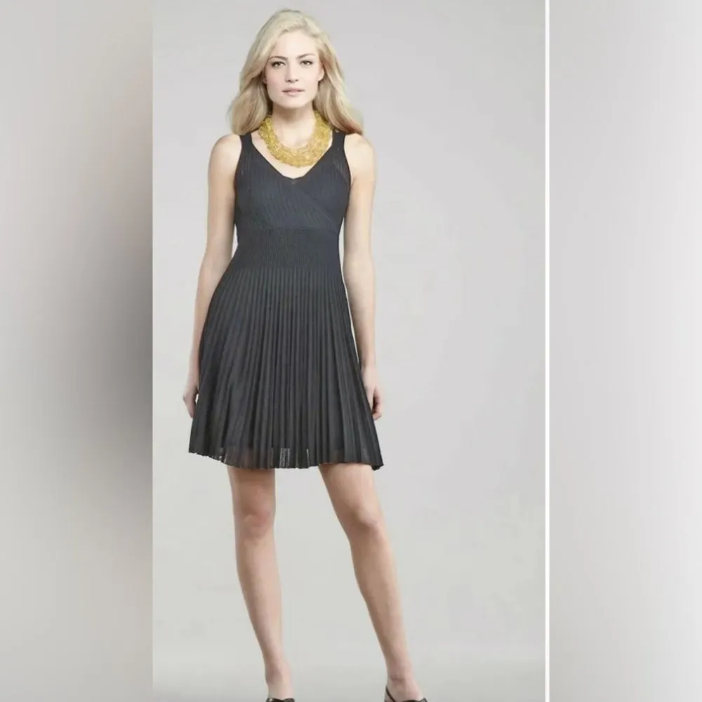 Eileen Fisher Cinder Refined  Pleat Surplice Knee Length Dress size L - Image 3