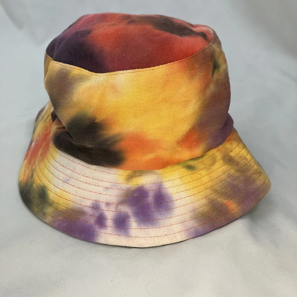 Tye dye and black reversible bucket hat one size fits all - Image 2