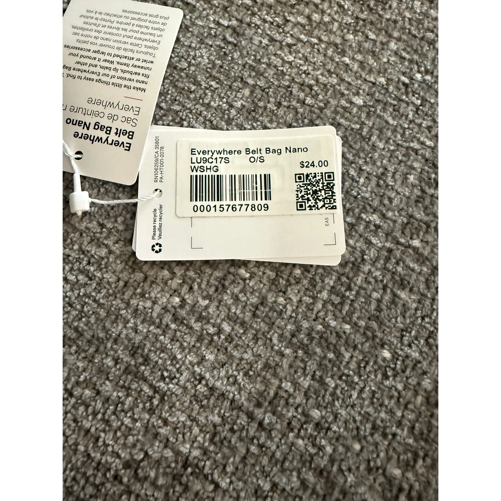 NWT Lululemon Everywhere Belt Bag Nano- Warm Ash Grey - Image 2