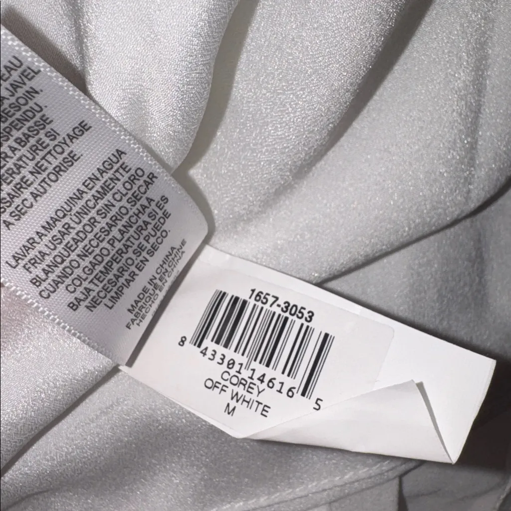 NWOT Dress the Population Dress Fit & Flare Corey white Chiffon Cocktail Sz M - Image 5