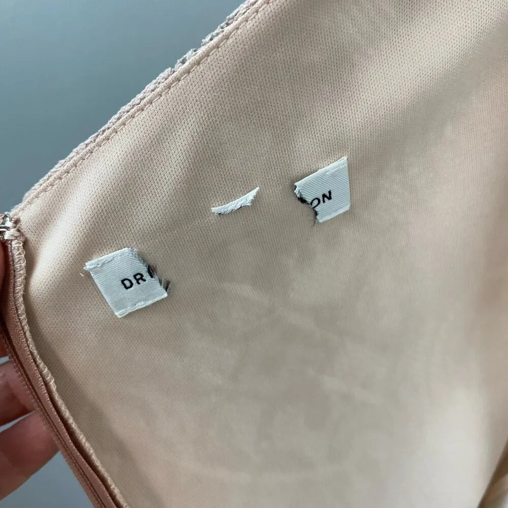 Dress the Population Nude Pink Zahra Lace Front Slit Midi Dress Small Sample - Image 10