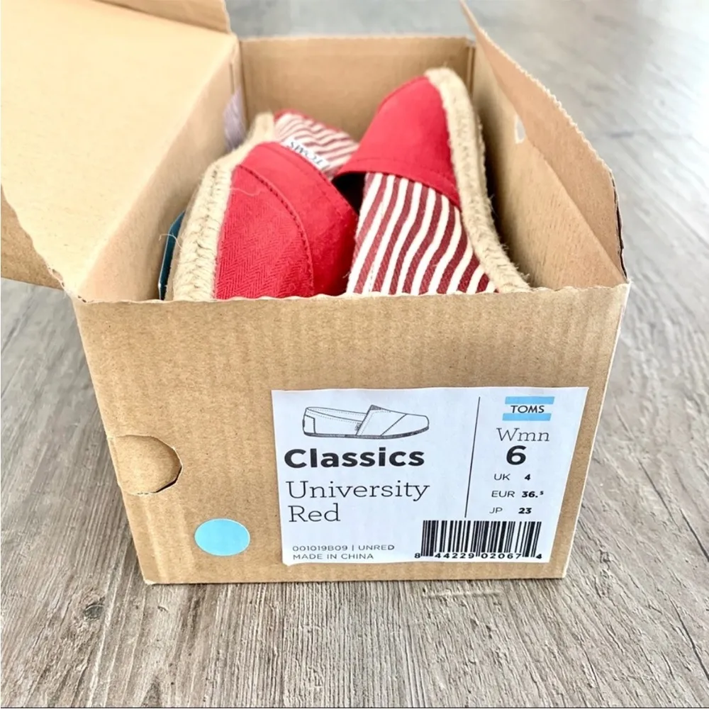 TOMS Classics University Red Slip On Flats 6 - Image 8