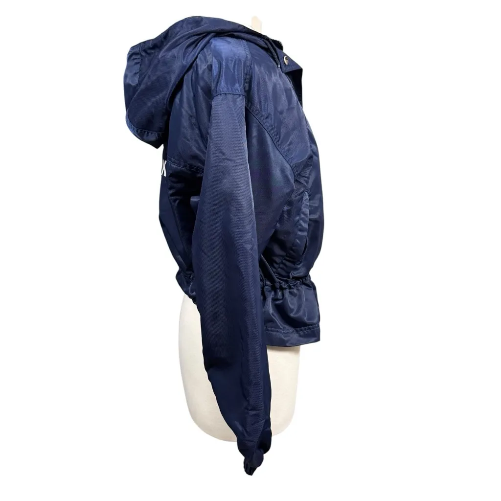 Nike Y2K Women’s Navy Blue Hooded Windbreaker Jacket Size Small - Image 4