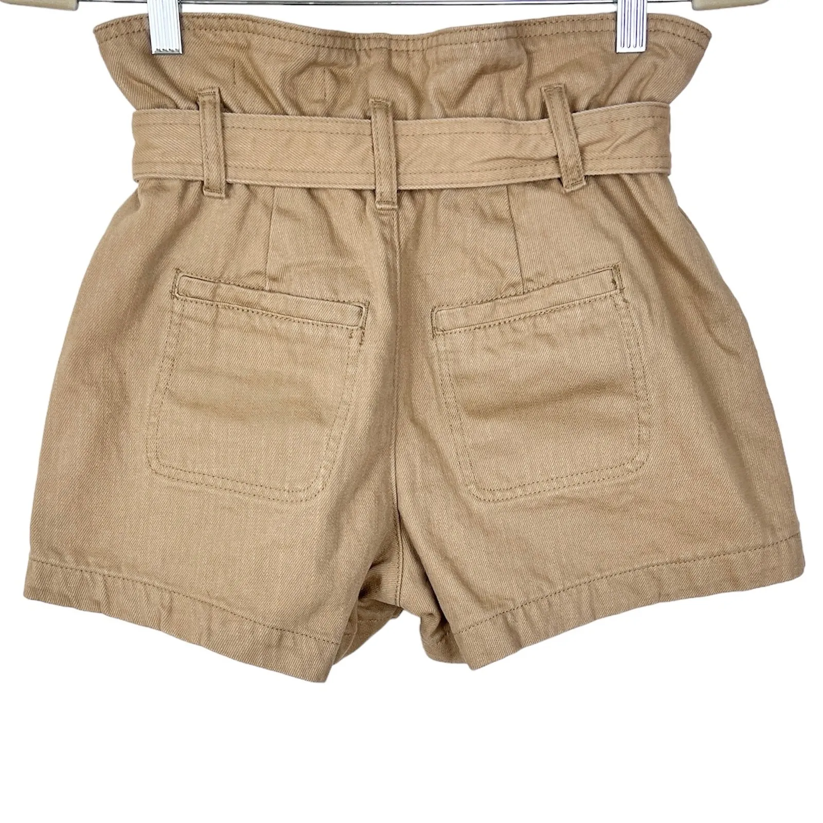 BlankNYC Tan Belted High-Waisted Paperbag Denim Shorts 24 Utility - Image 7