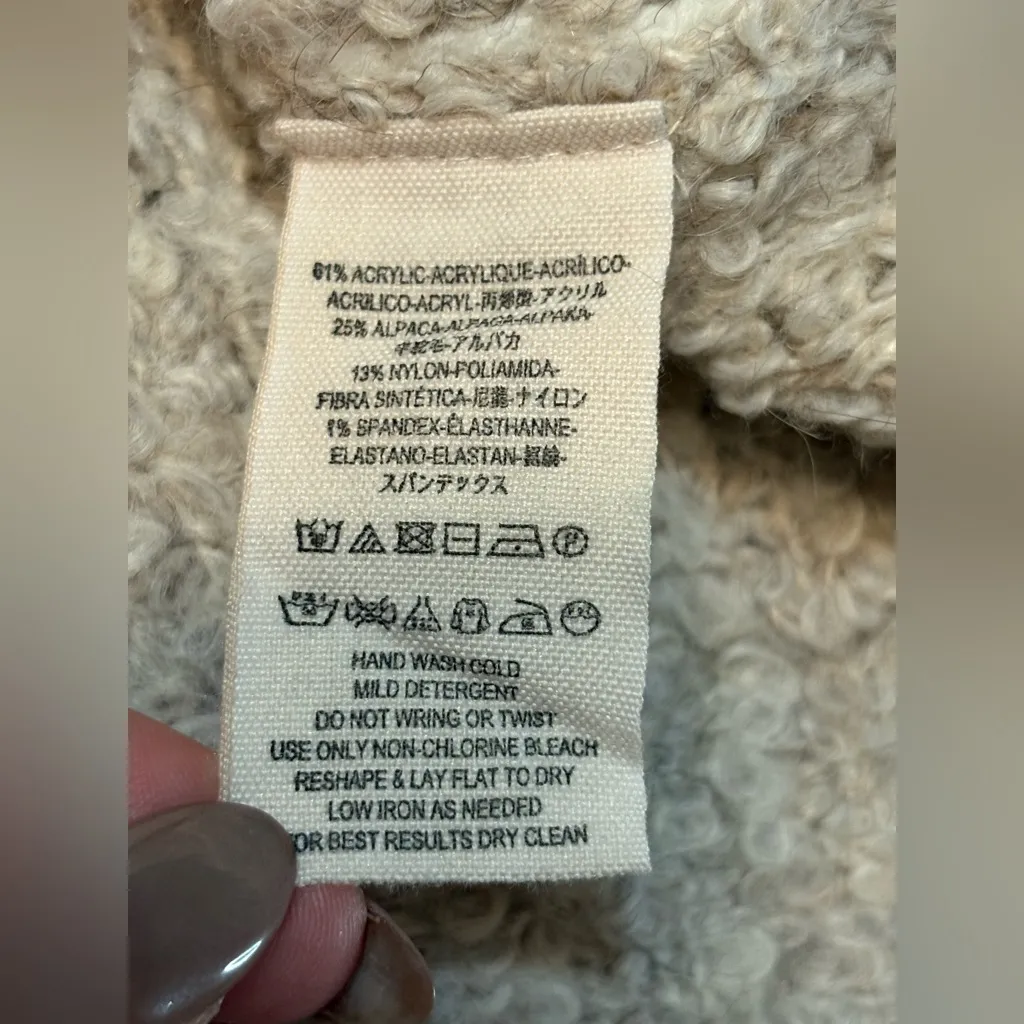 Free People Boucle Slouch Cardi (Cardigan) two pockets three big snaps oversized - Image 7