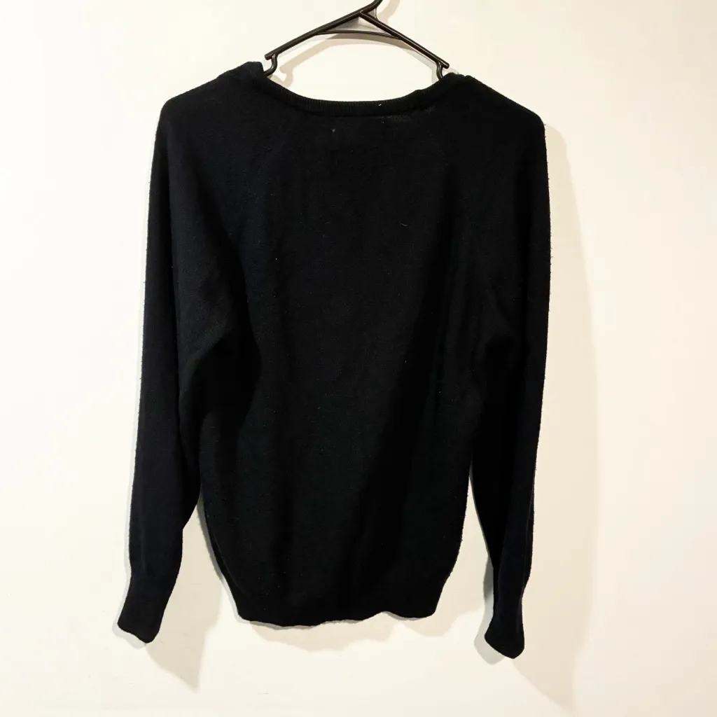 Christian Dior Vintage Black V Neck Made in USA Sweater Size Small - Image 4
